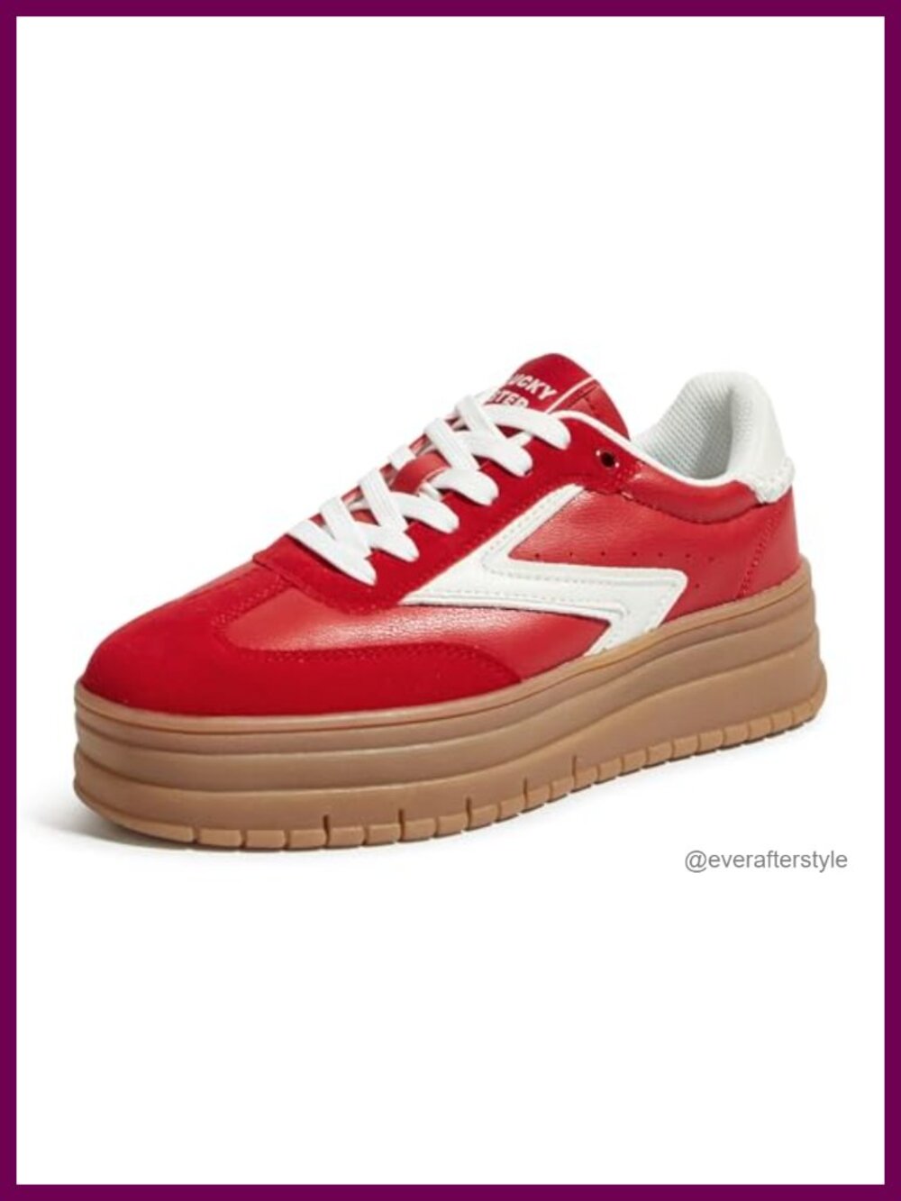 Platform Sneakers Gum Thick Sole Lace-Up Walking Shoes